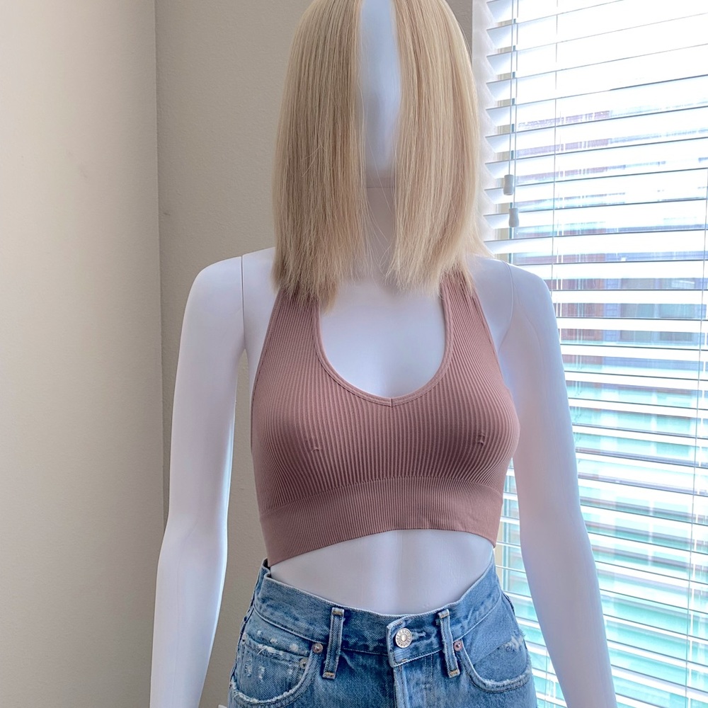 Rose petal seamless halter bralette